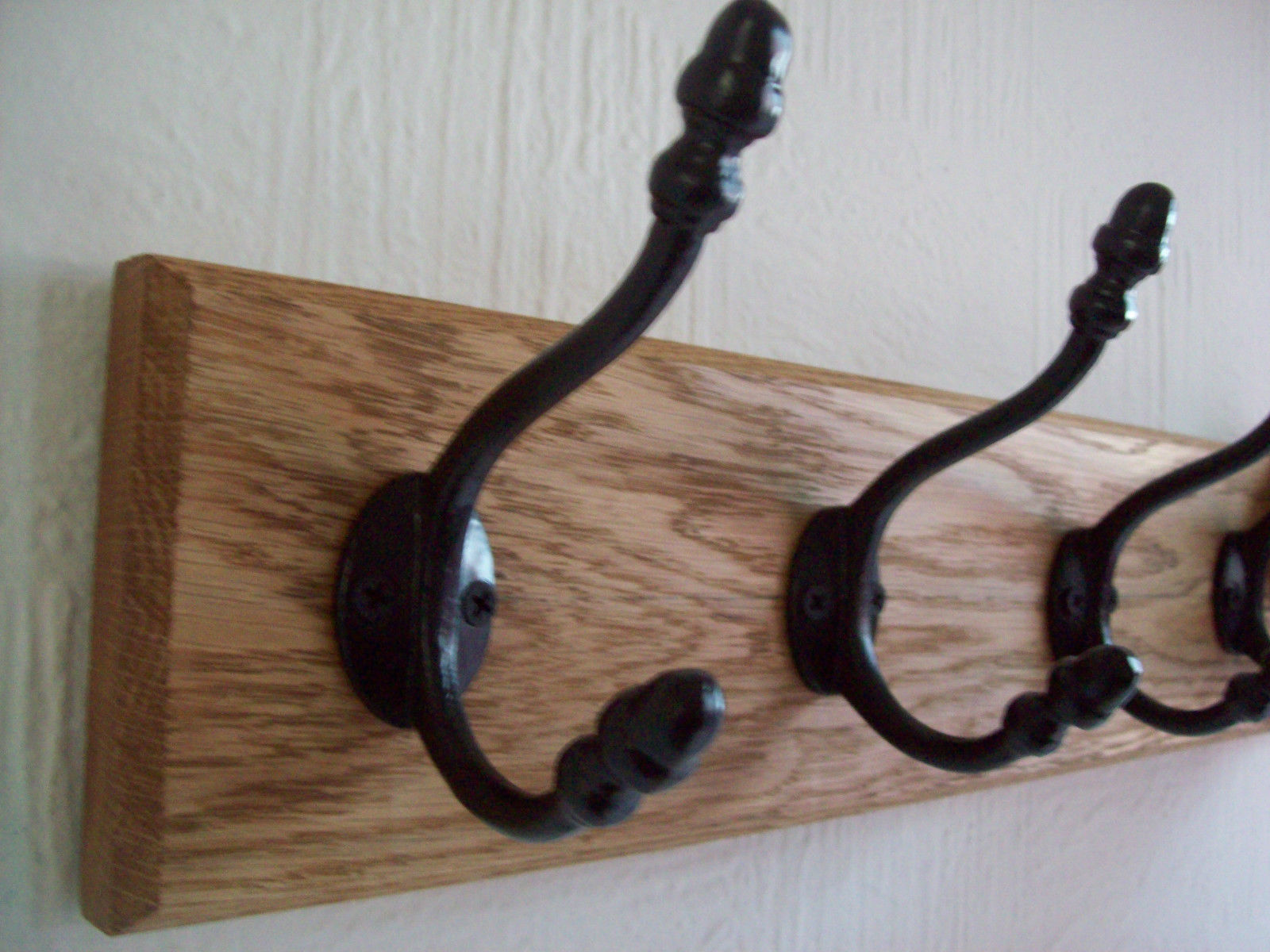 Black Antique Acorn 9 Hook Coat Rail 98cm