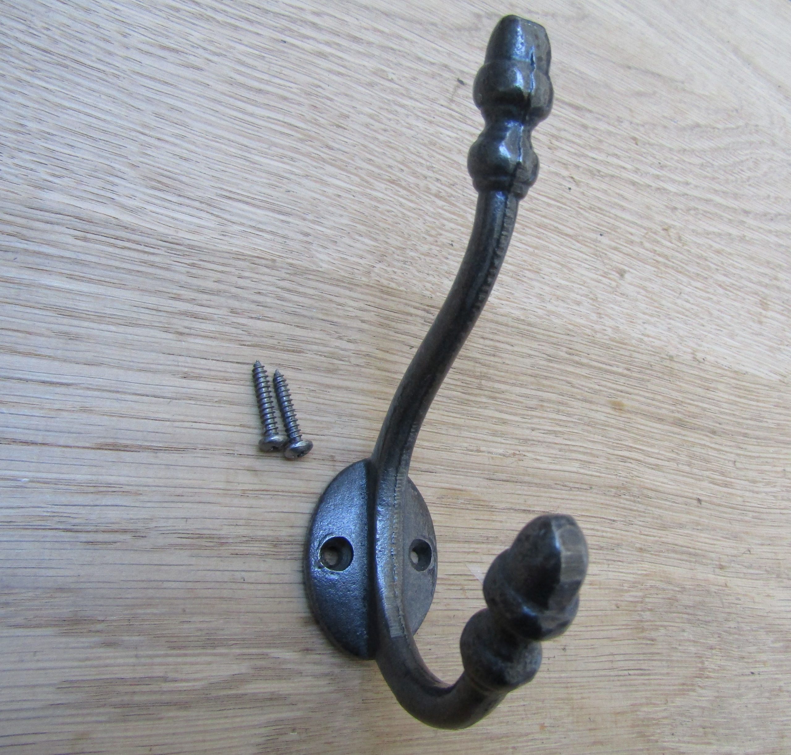 Pack Of 5 Small Acorn Tip Coat Hooks Antique Iron