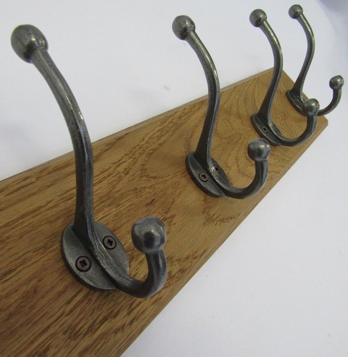 Antique Iron Bulb Tip 10 Hook Coat Rail 108cm