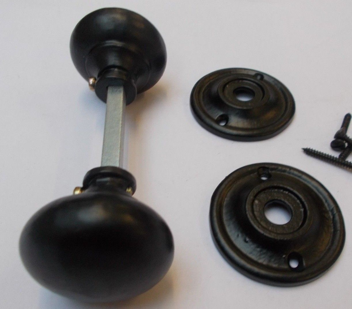 Mortice Door knob Black Antique Cottage