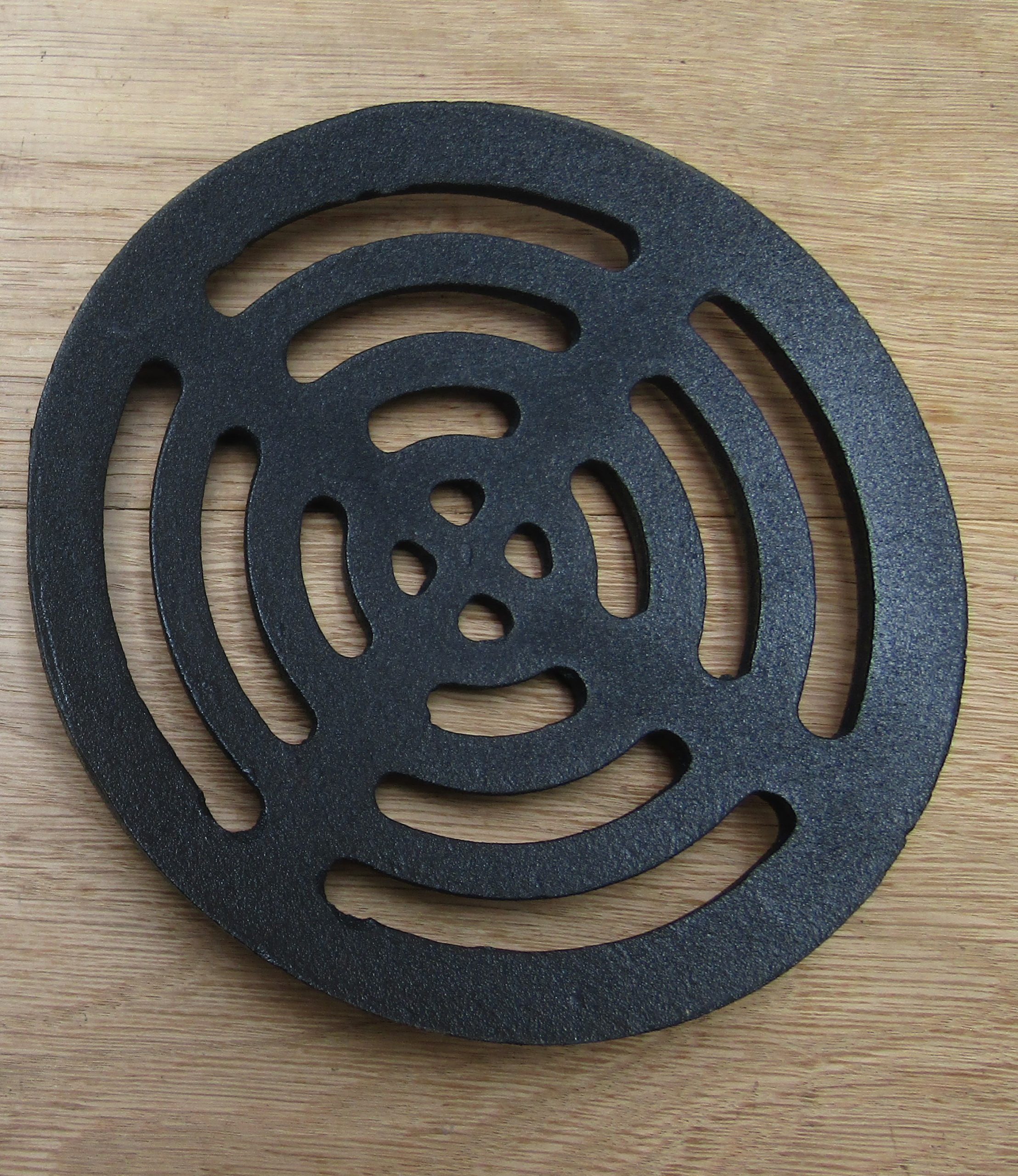 Rustic Cast Iron Gulley Gutter Lid Round Black 7"