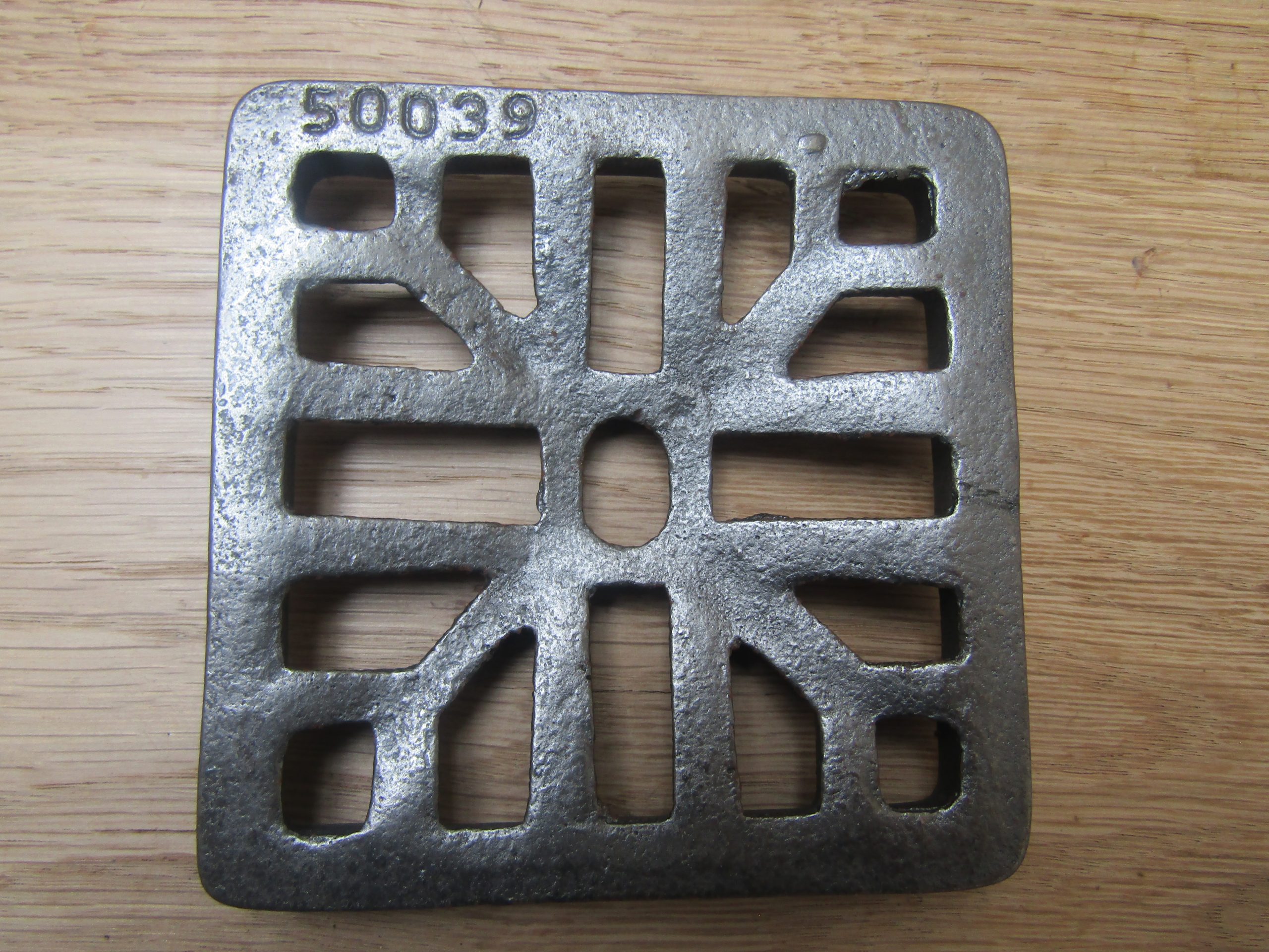 Rustic Cast Iron Gulley Gutter Lid Square Antique Iron 4"