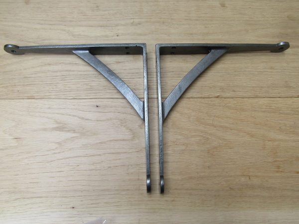 Pair Of Hand Forged Penny End Shelf Brackets 12"