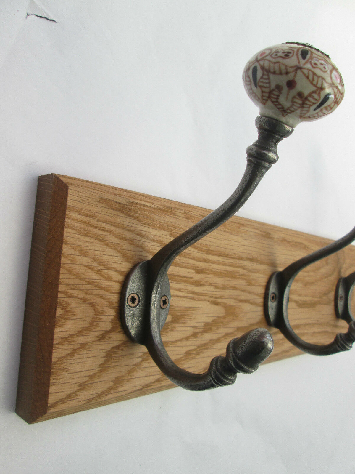 Patterned Ceramic 10 Hook Coat Rail 108cm