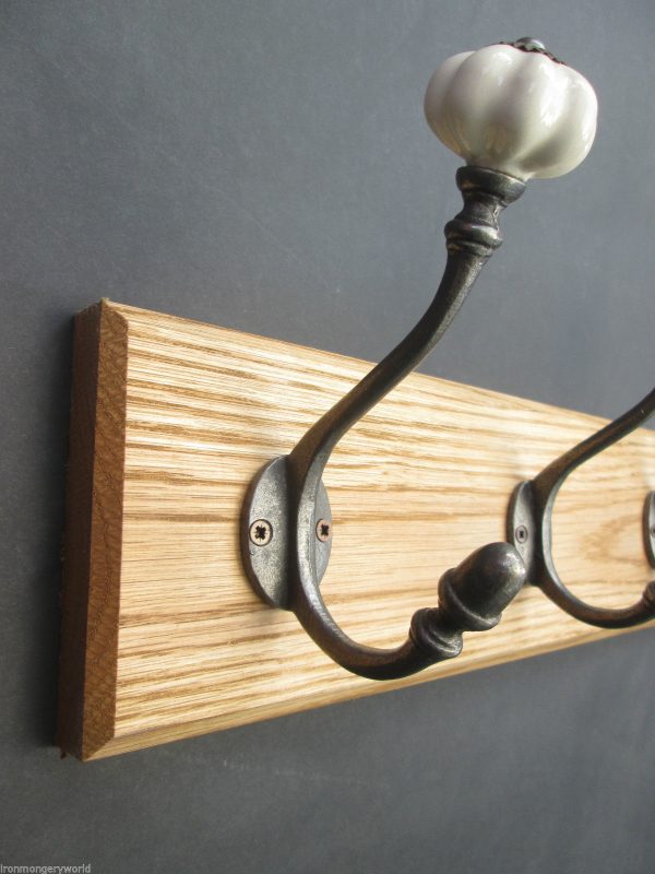 Large White Ceramic Pumpkin 10 Hook Coat Rail 108cm