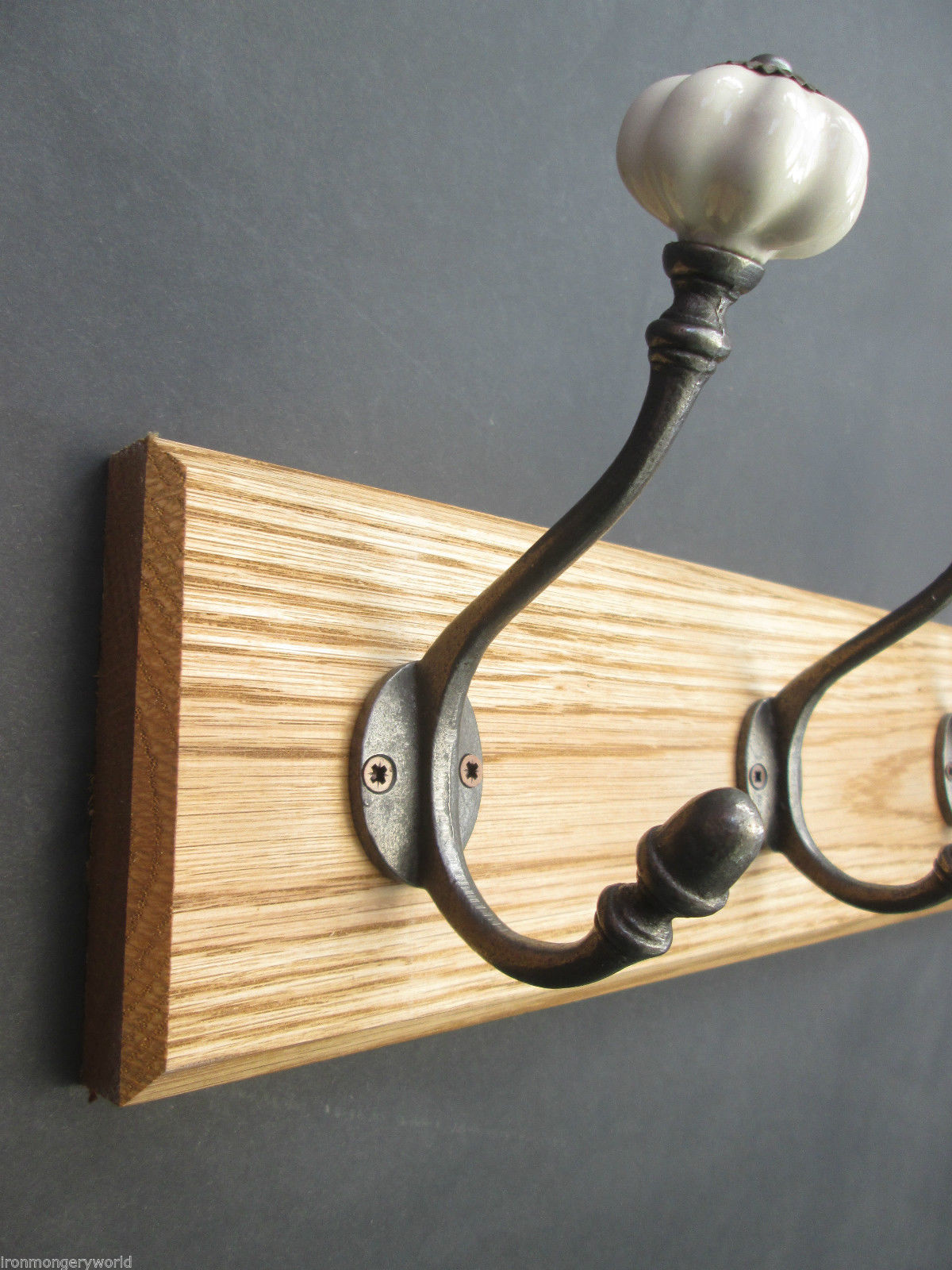 Large White Ceramic Pumpkin 10 Hook Coat Rail 108cm