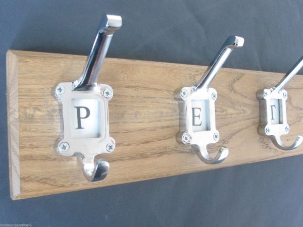 Chrome Ceramic Letter 10 Hook Coat Rail 108cm