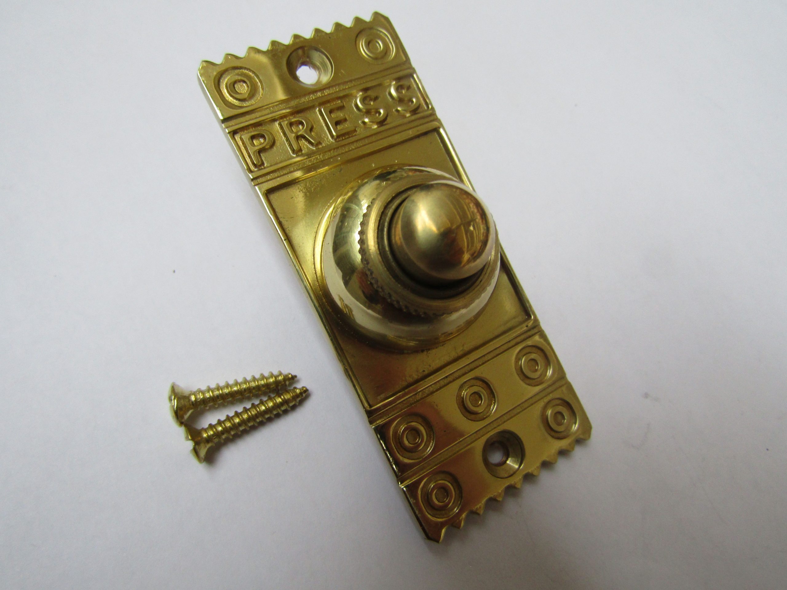 Decorative Bell Push Polished Brass