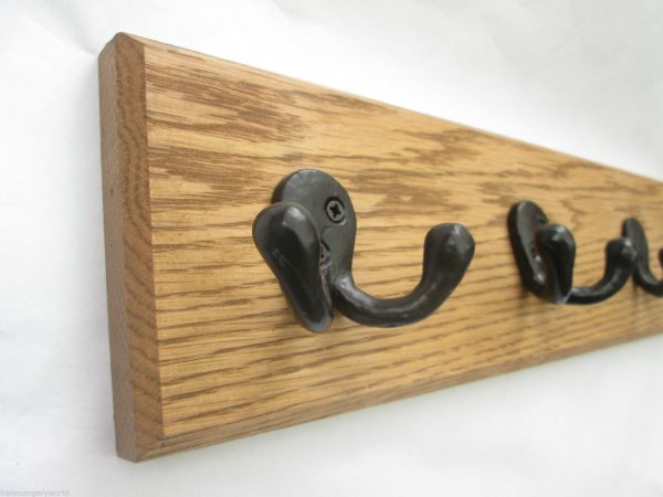 Black Antique Double Robe 10 Hook Coat Rail 108cm