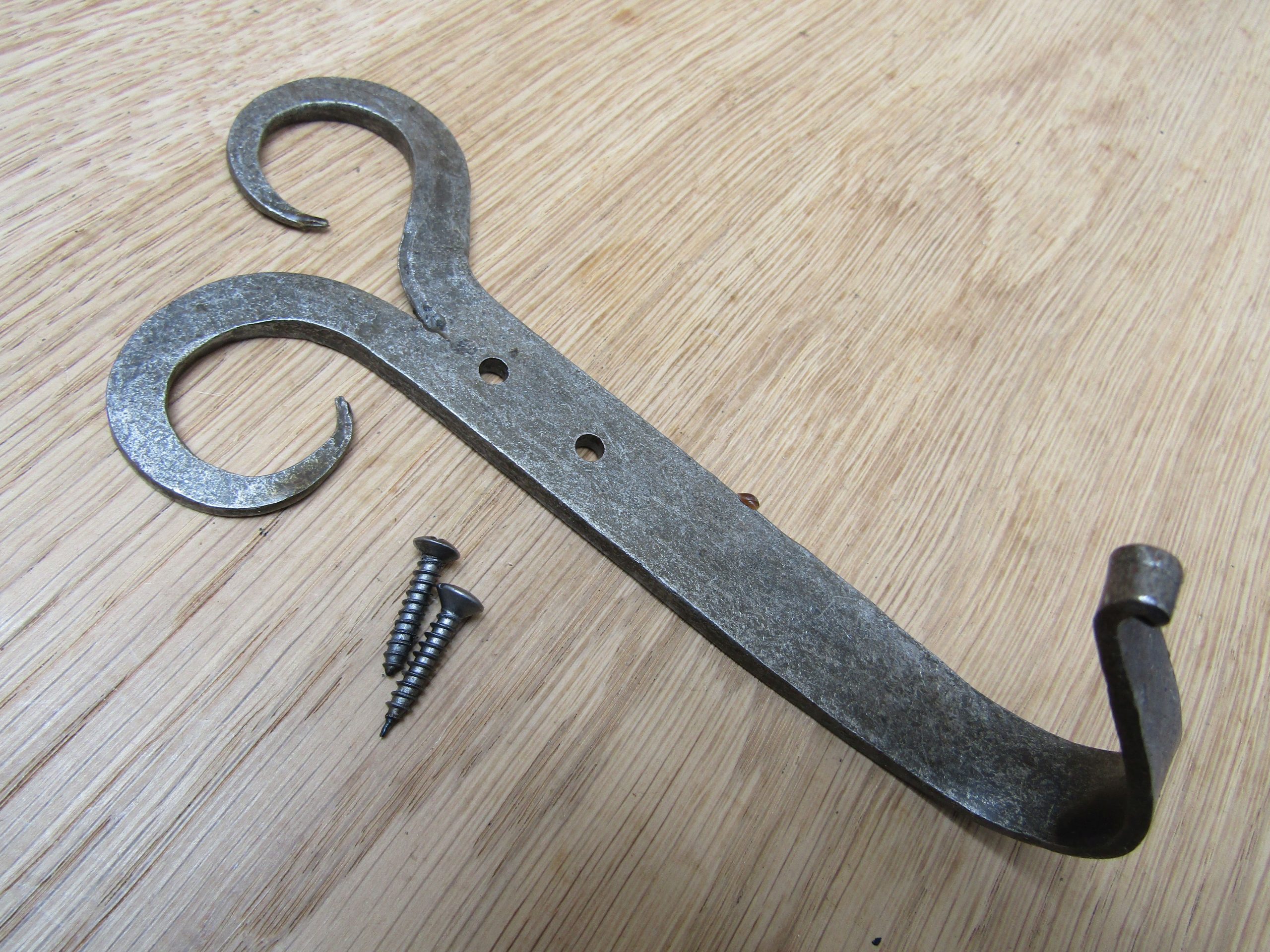 Antique Iron Handforged Double scroll Large Hook