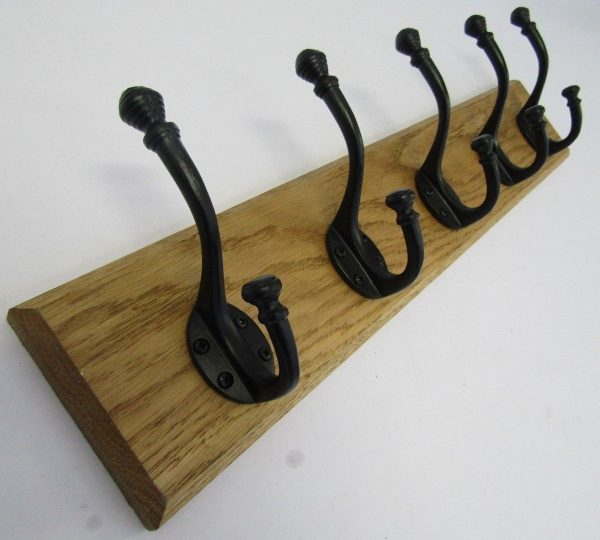 Black Antique Old English Rimmed 10 Hook Coat Rail 108cm