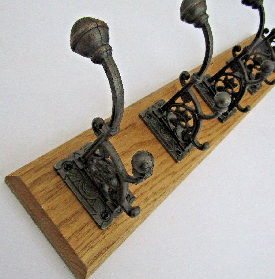 Antique Iron Beehive Floral 10 Hook Coat Rail 108cm