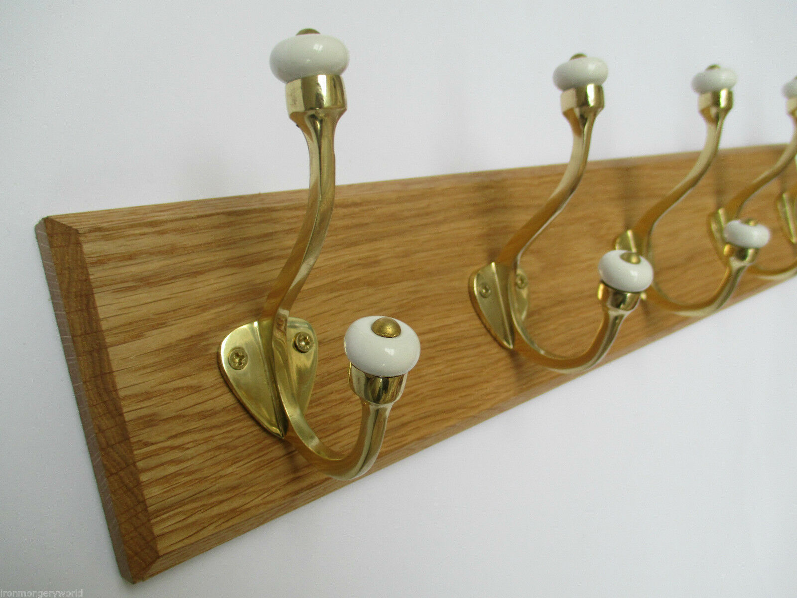 Polished Brass Gloucester 10 Hook Coat Rail 108cm