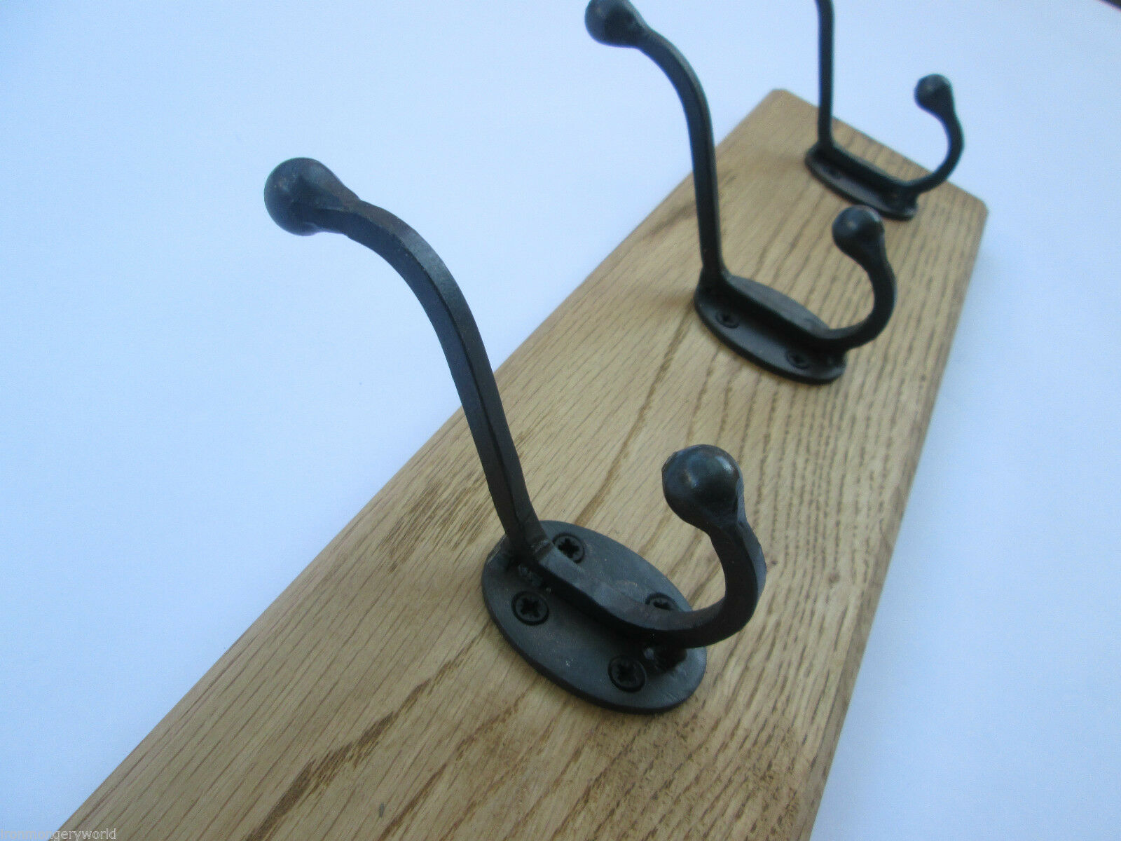 Black Wax Handforged 10 Hook Coat Rail 108cm