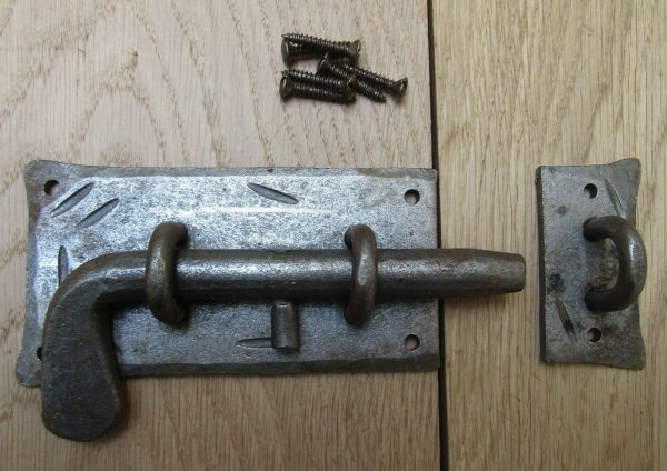 9'' Hand Forged Cottage Slide Bolt Antique Iron