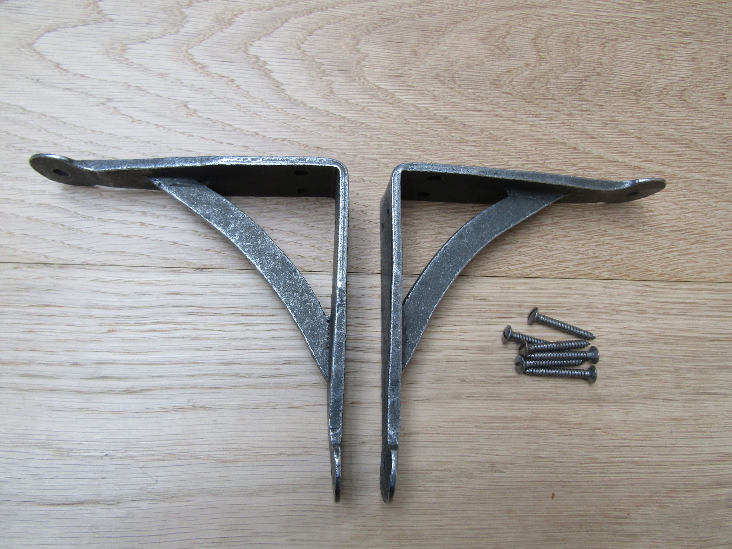 Pair Of Hand Forged Penny End Shelf Brackets 4".