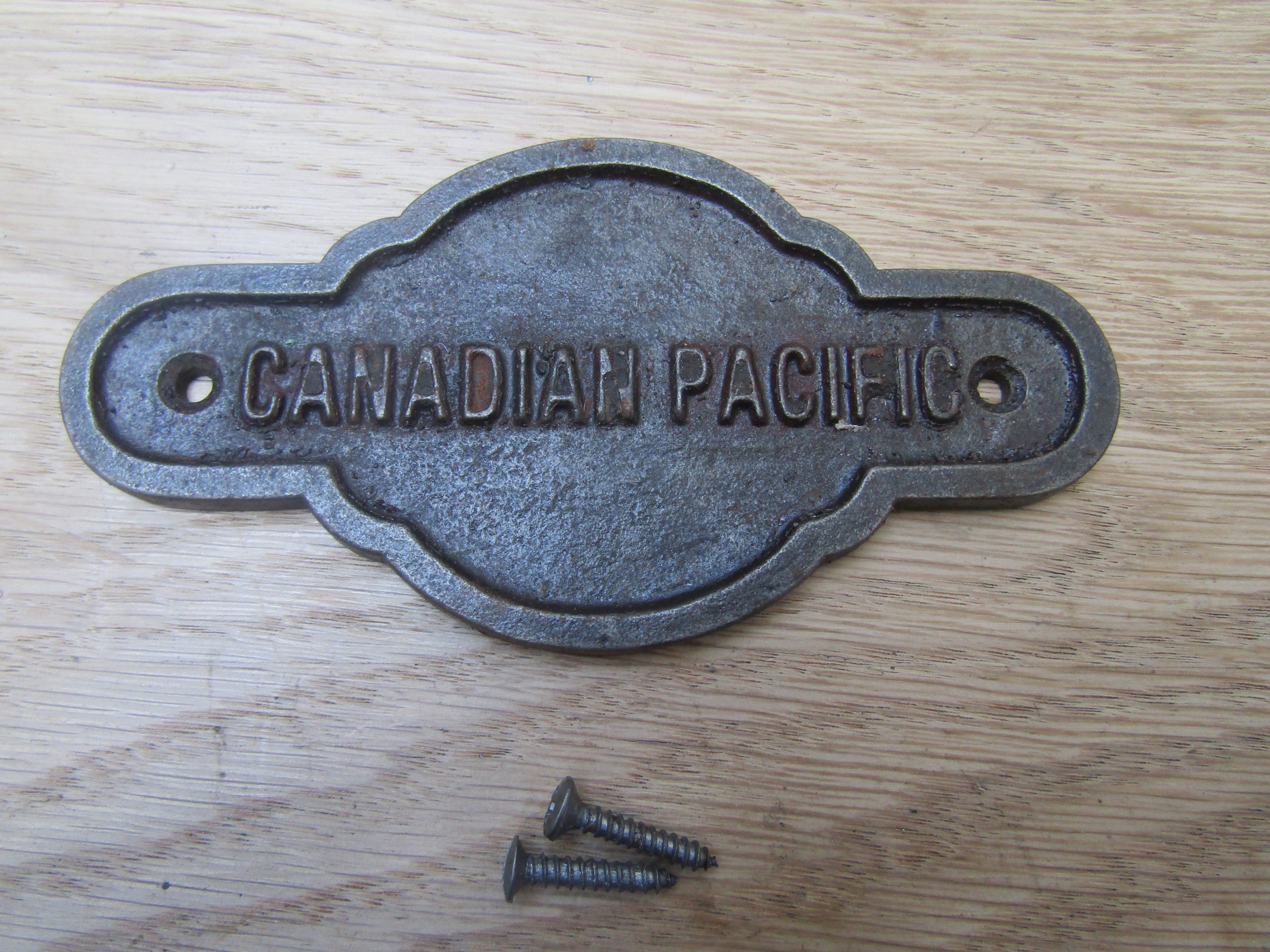 Cast Iron Canadian Pacific Plaque