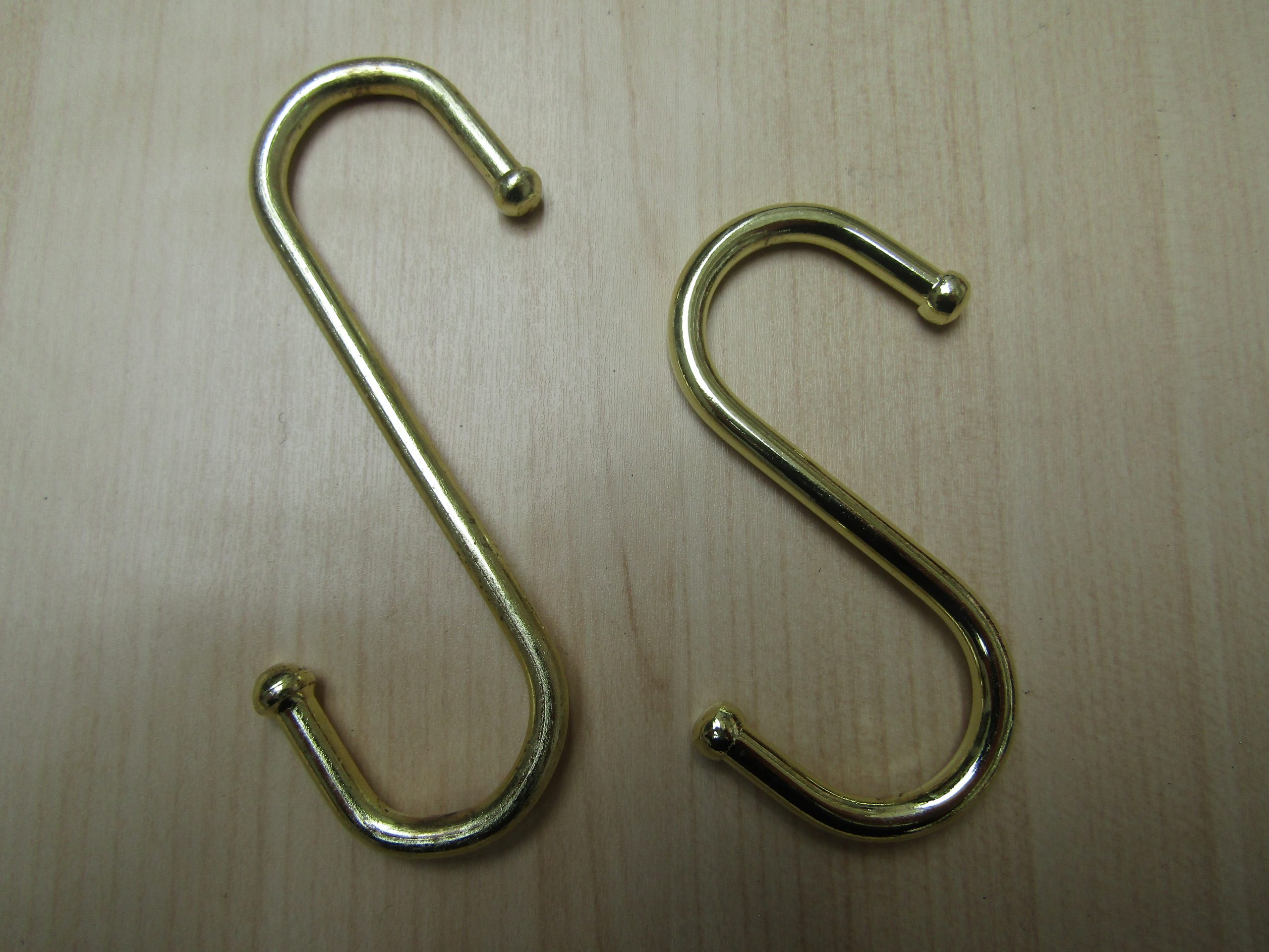 3" Steel S Hook Brass