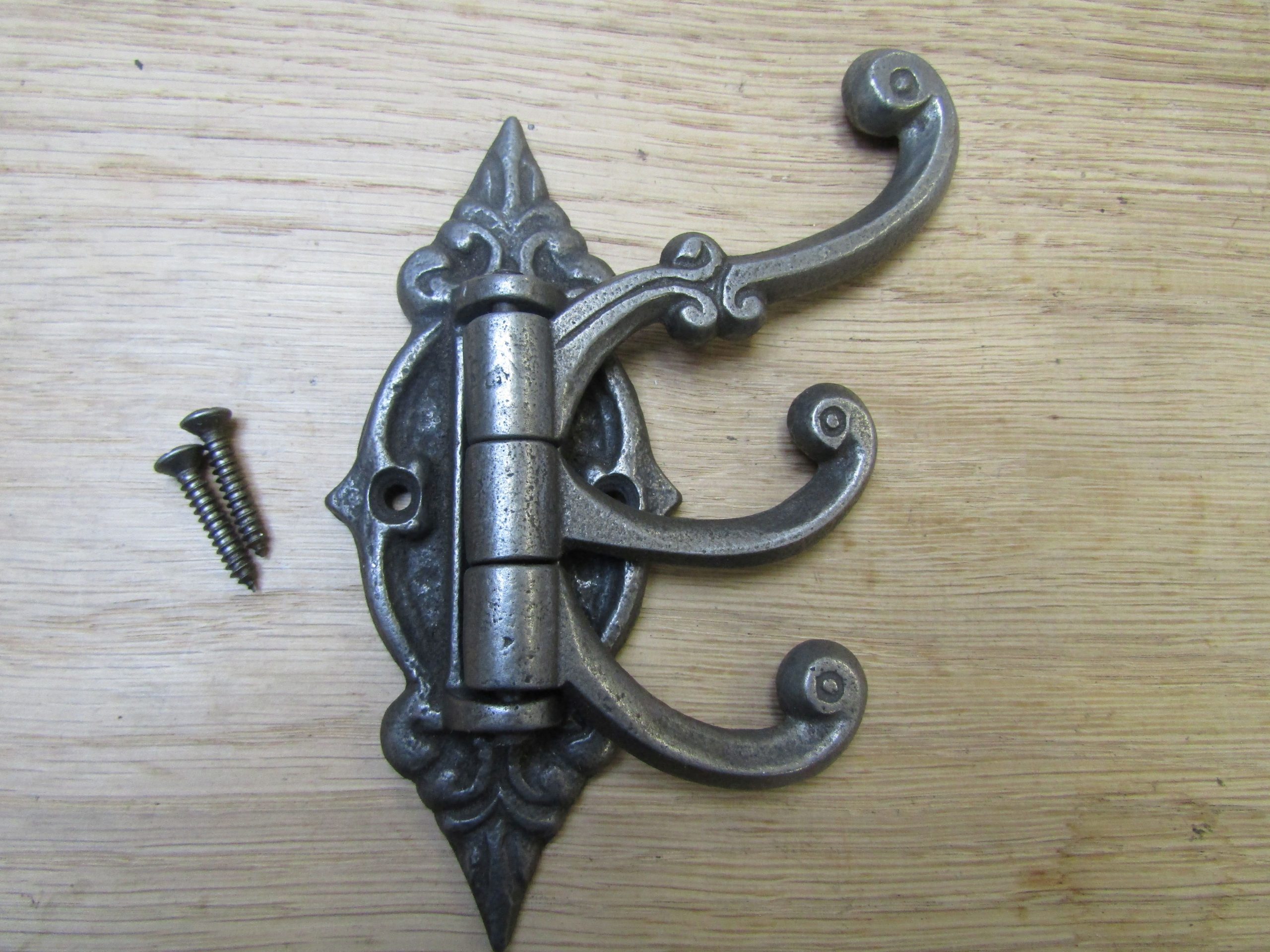 Ornate Swivel Arm Hook Antique Iron