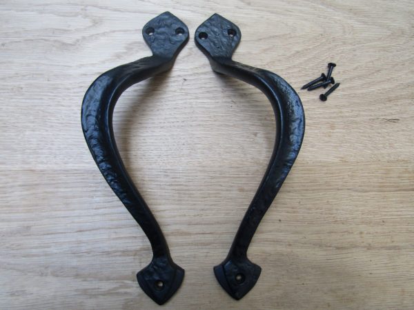 Pair Of Foxcote Door Pull Handles Black Antique