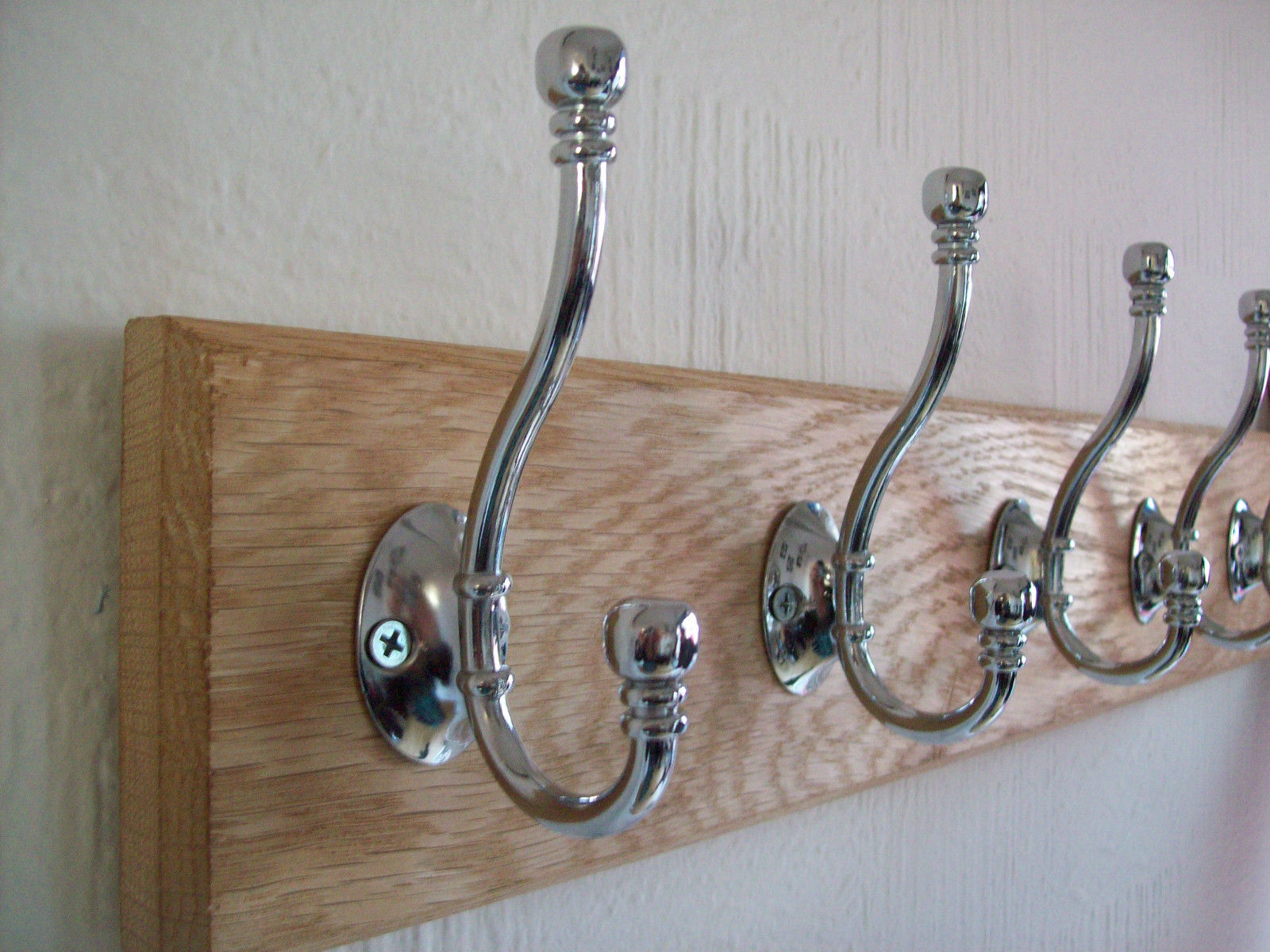 Polished Chrome Ball End 10 Hook Coat Rail 108cm