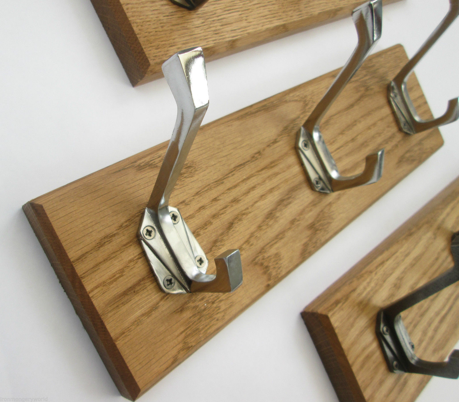 Polished Chrome Art Decor 7 Hook Coat Rail 78cm