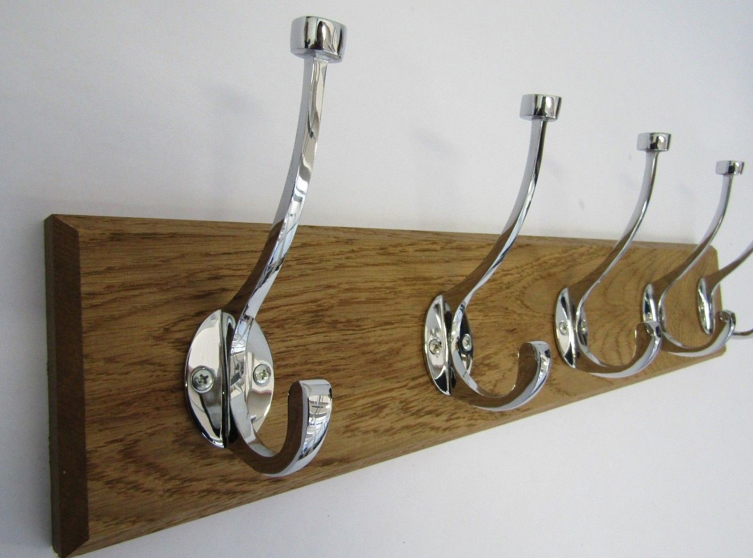 Polished Chrome Flat Tip 10 Hook Coat Rail 108cm