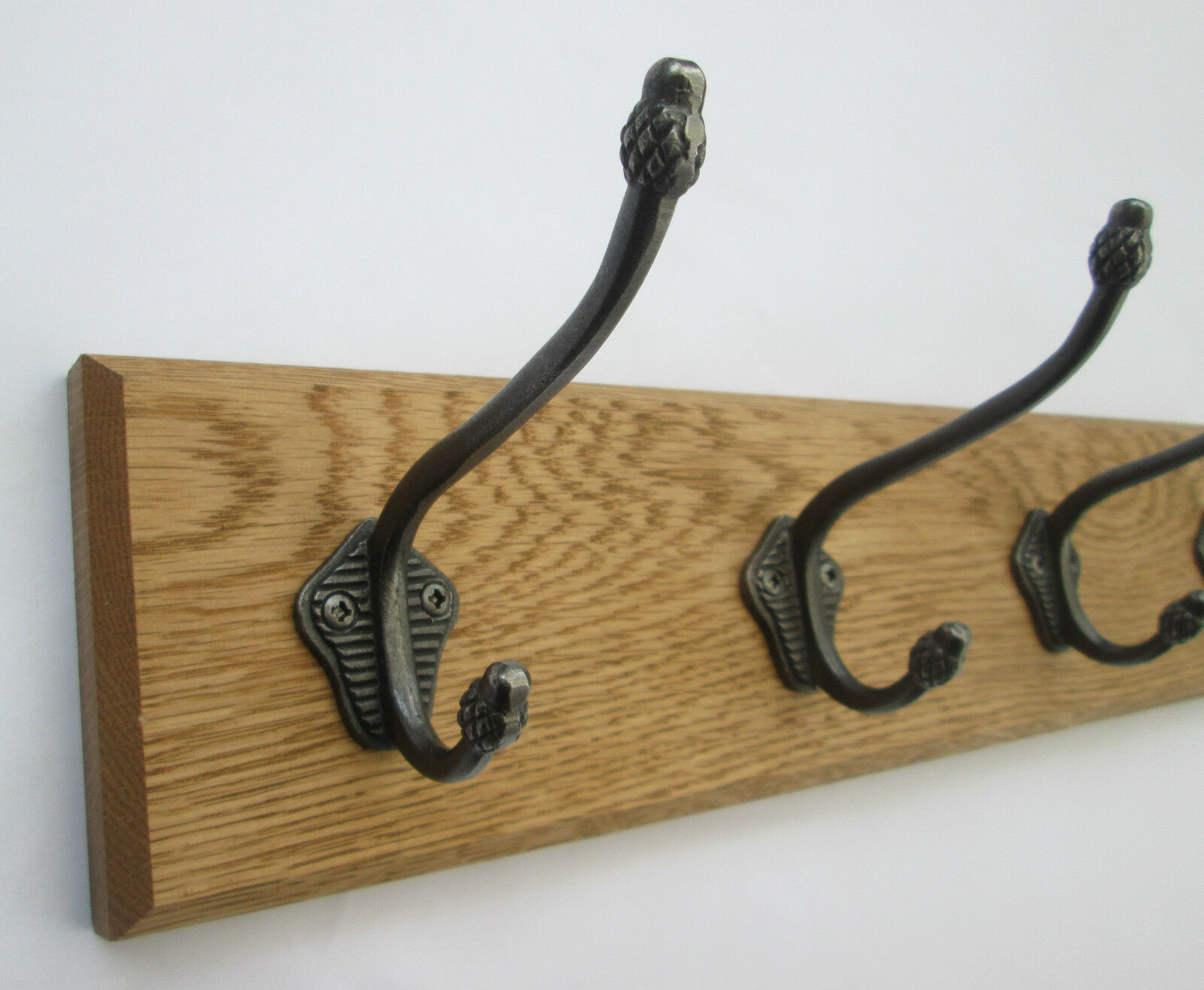 Antique Iron Pineapple Tip 10 Hook Coat Rail 108cm