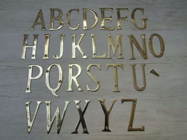 3" Polished Brass Letter R