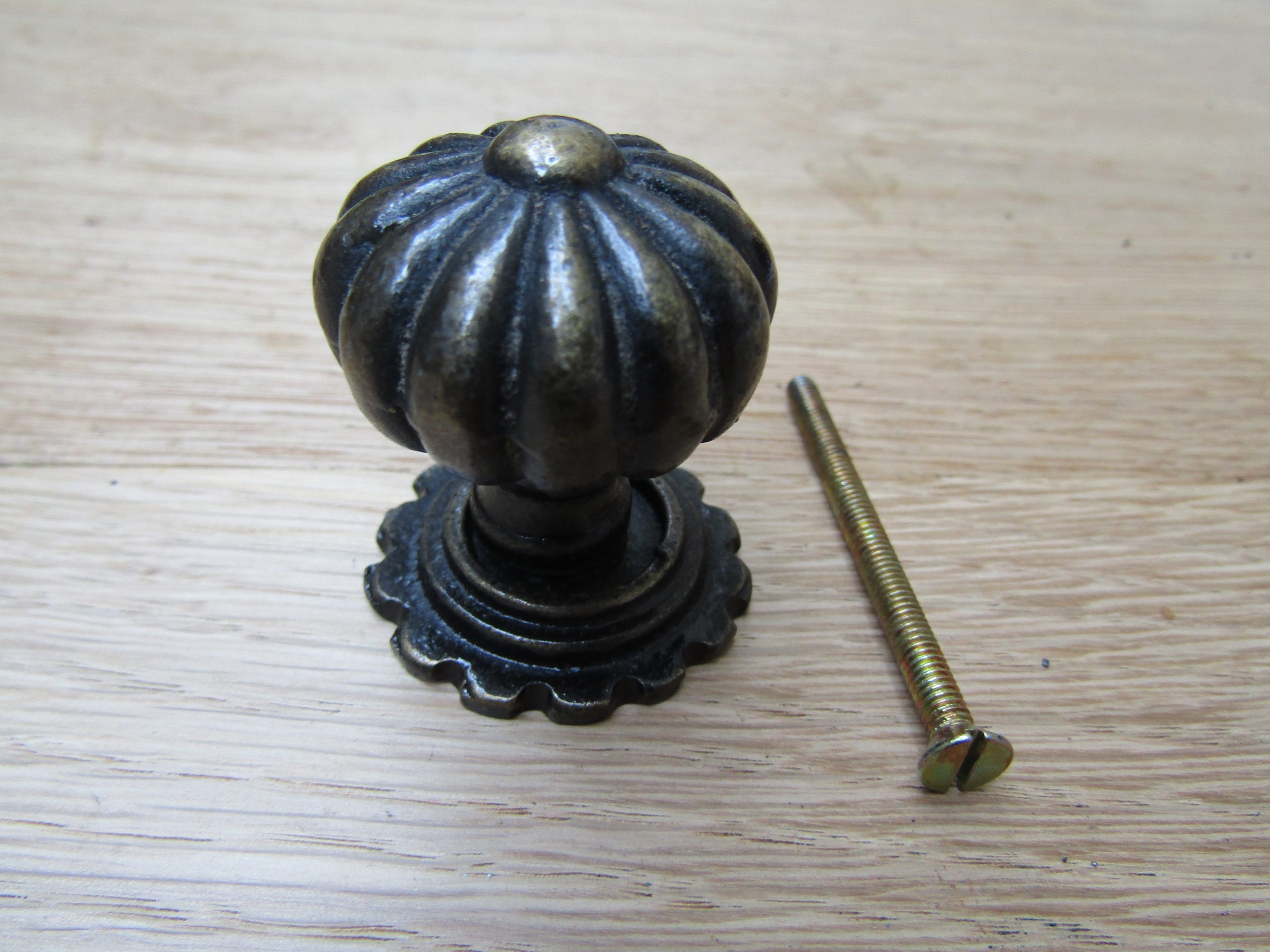 Pumpkin with Base Cabinet Knob Antique Brass
