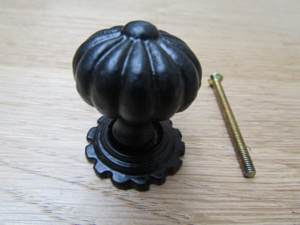 Pumpkin with Base Cabinet Knob Black Antique
