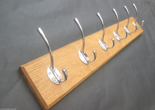 Polished Chrome Victorian 10 Hook Coat Rail 108cm