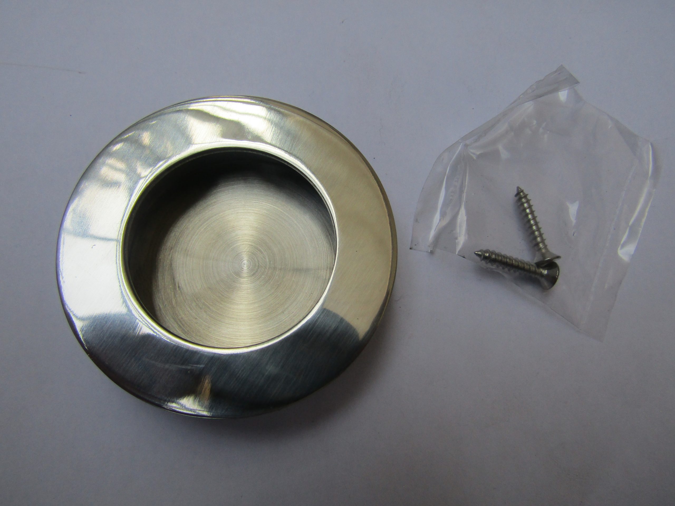 Polished Steel 65mm small Round recessed handle