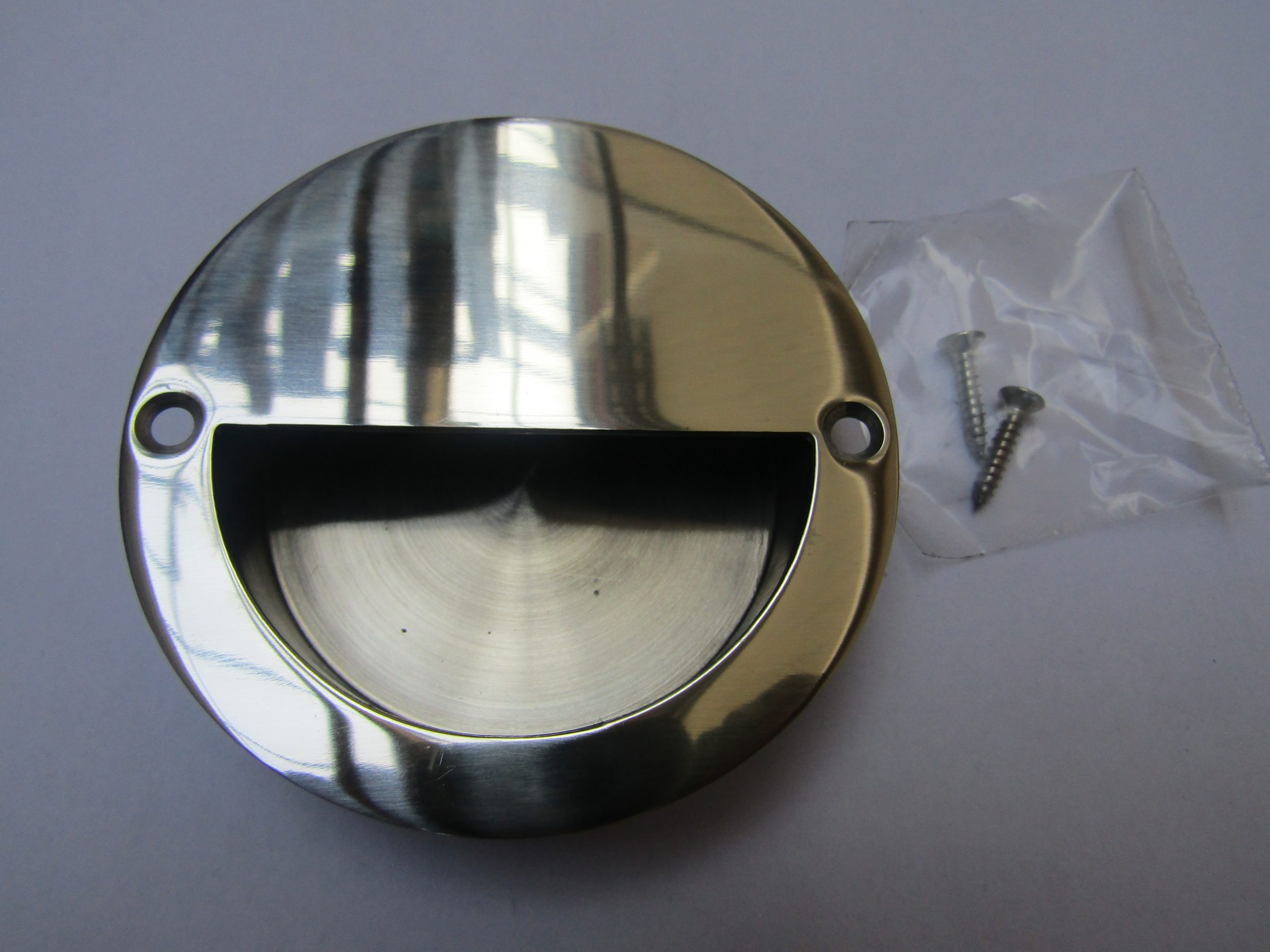 Polished Steel Large 90mm Recessed Handle