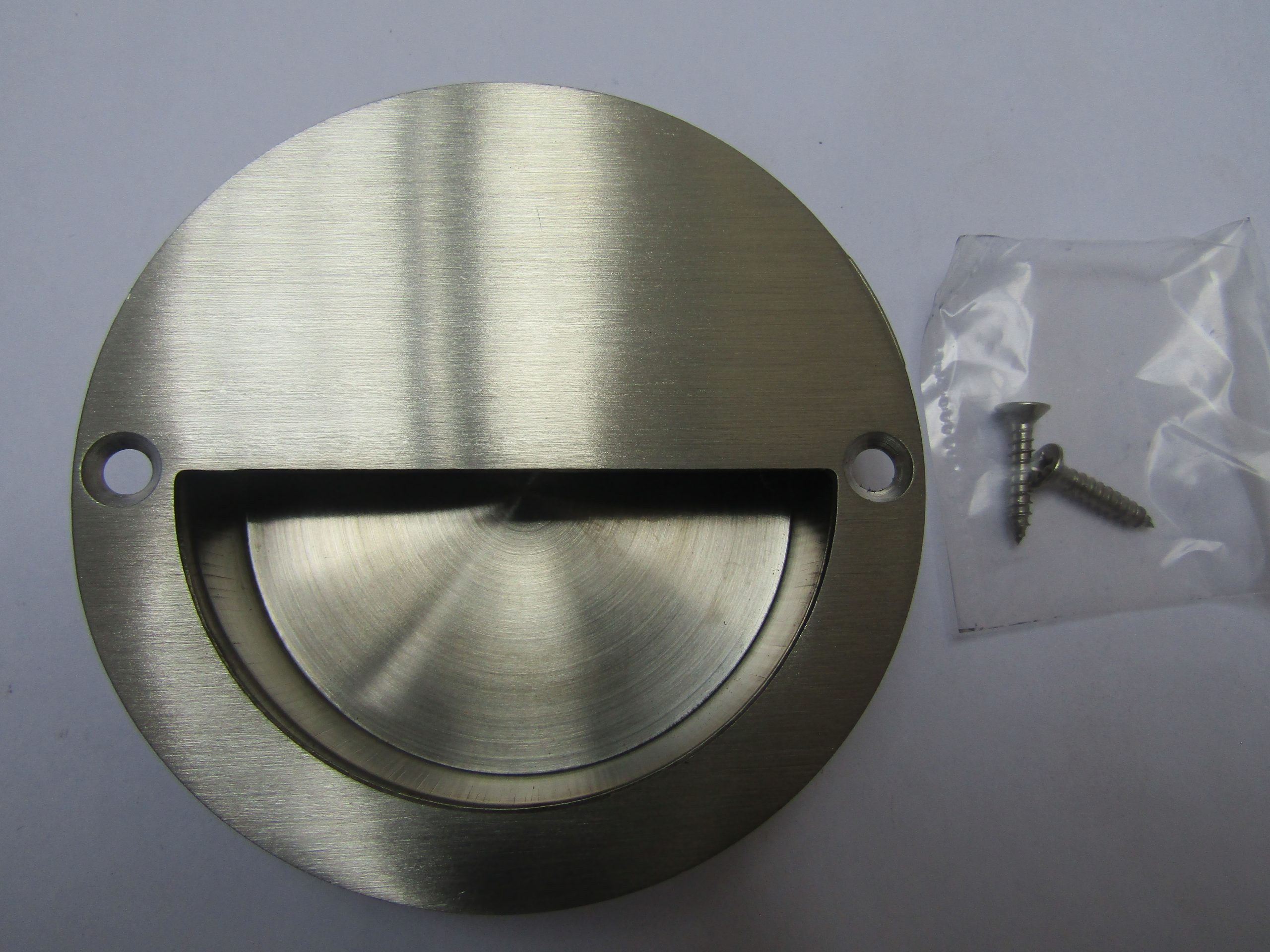 Satin Steel Large 90mm Recessed Handle