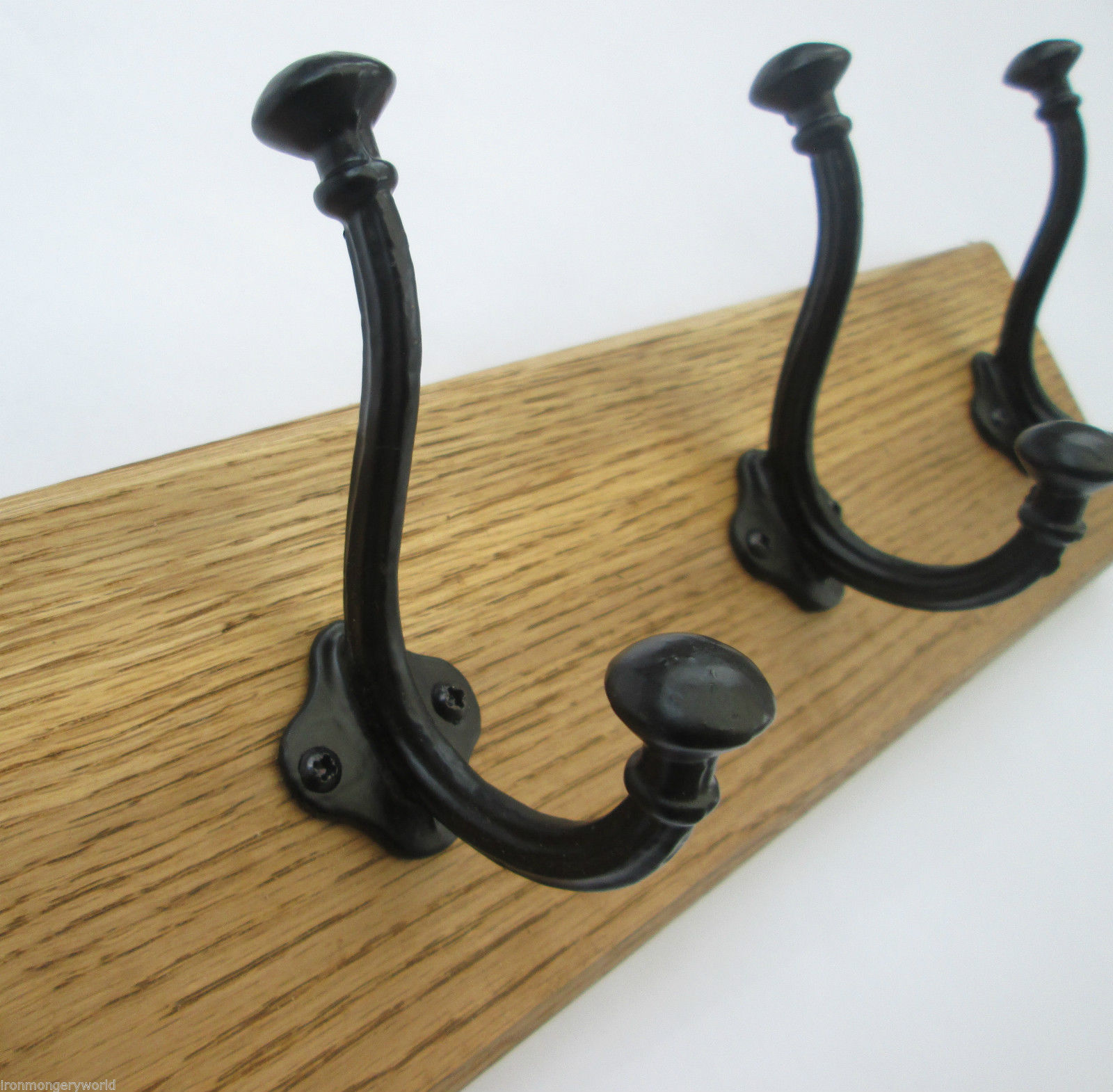 Black Antique Richmond 10 Hook Coat Rail 108cm