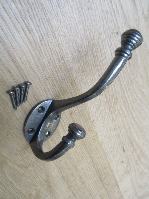 Rimmed Old English Coat Hook Antique Iron