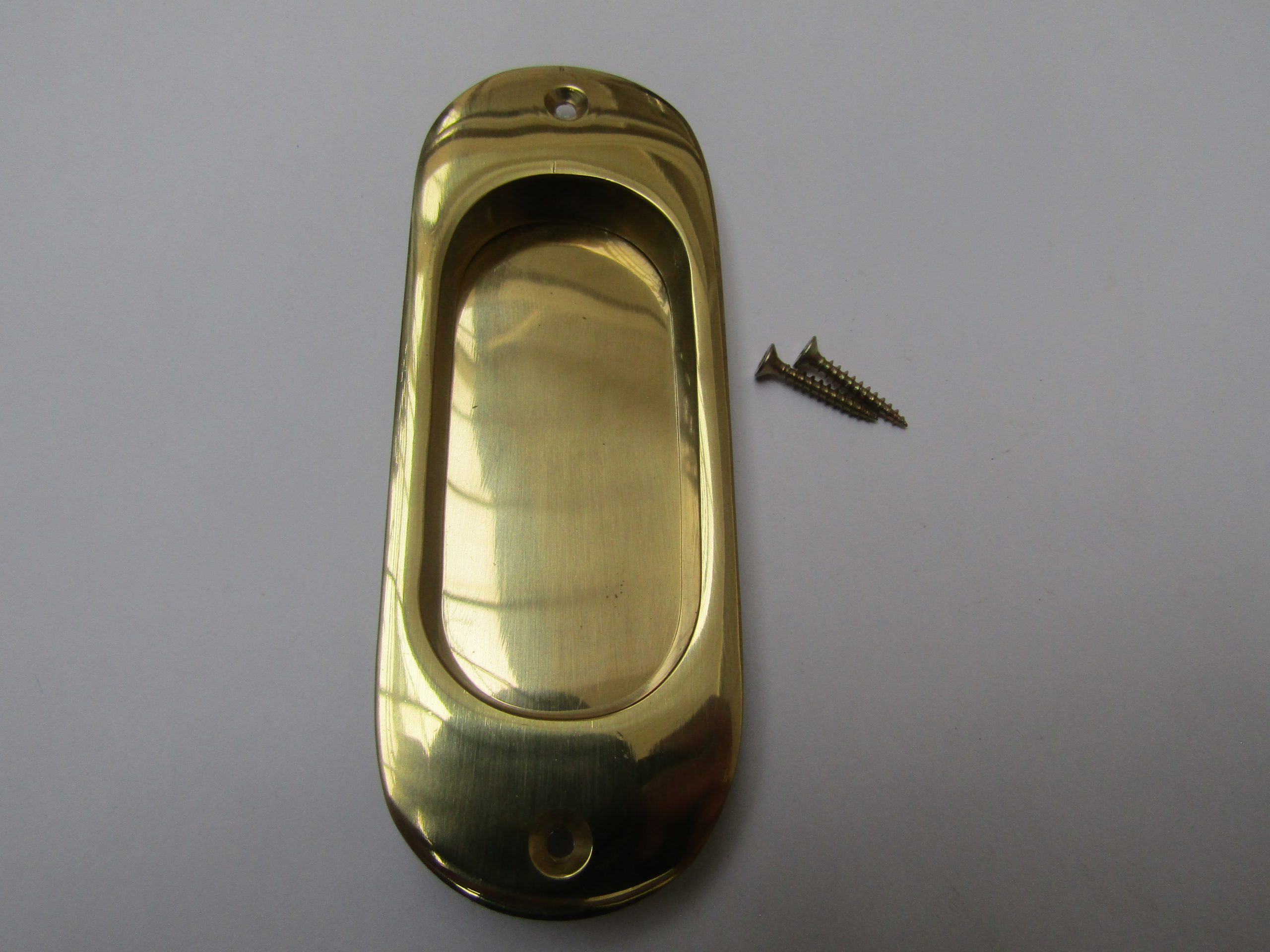 Round Edge Recessed Handle Polished Brass