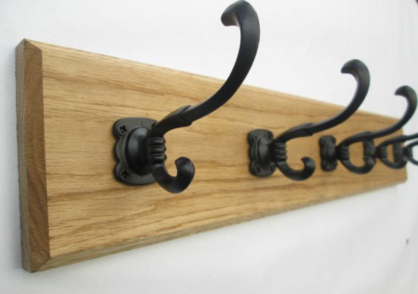 Black Runswick 9 Metal Coat Hook Rail 98cm