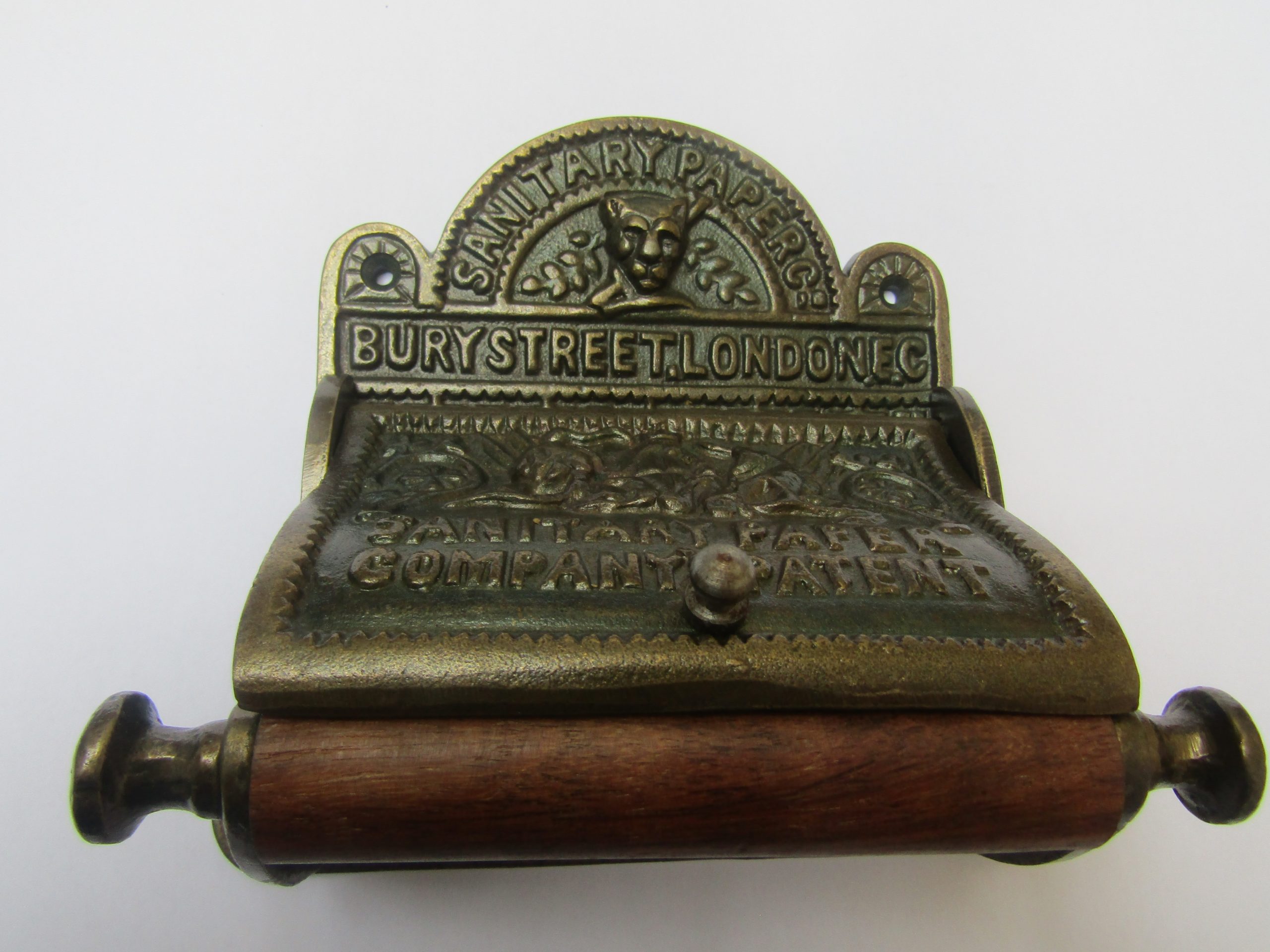 Bury St London Toilet Roll Holder Antique Brass