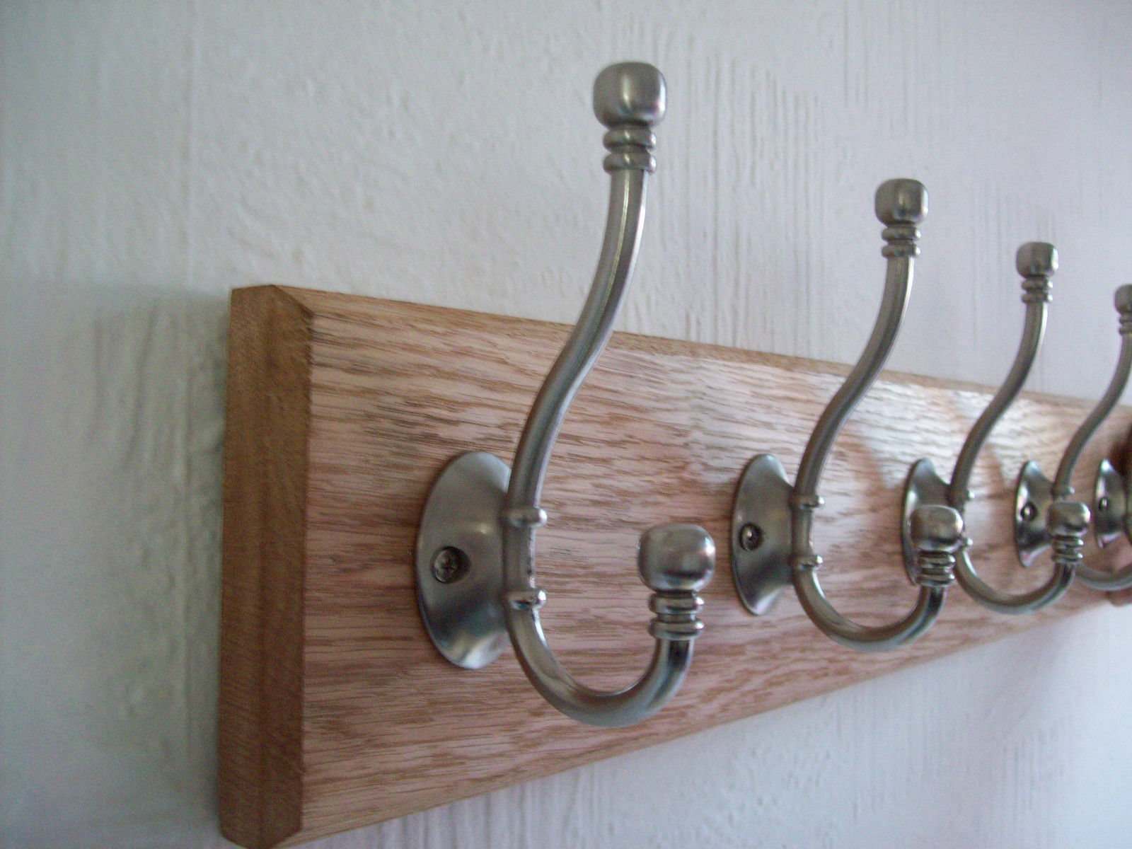 Satin Nickel Ball End 10 Hook Coat Rail 108cm