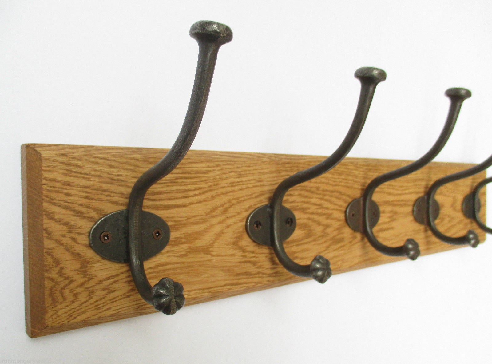 Antique Iron Shell Tip 10 Hook Coat Rail 108cm