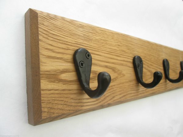 Black Antique Single Robe 10 Hook Coat Rail 108cm