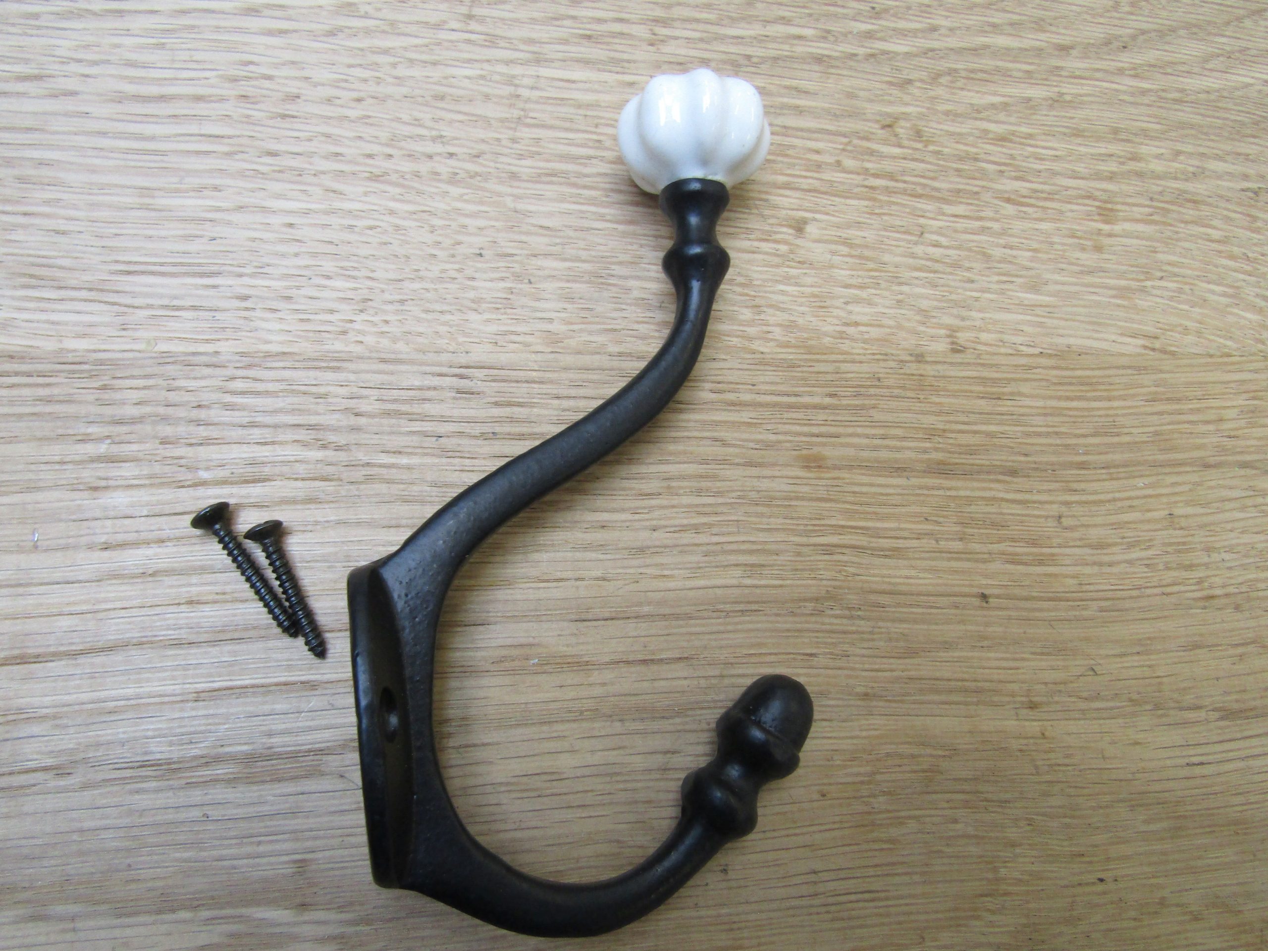 Pack Of 5 Pumpkin Ceramic Coat Hooks Small Black