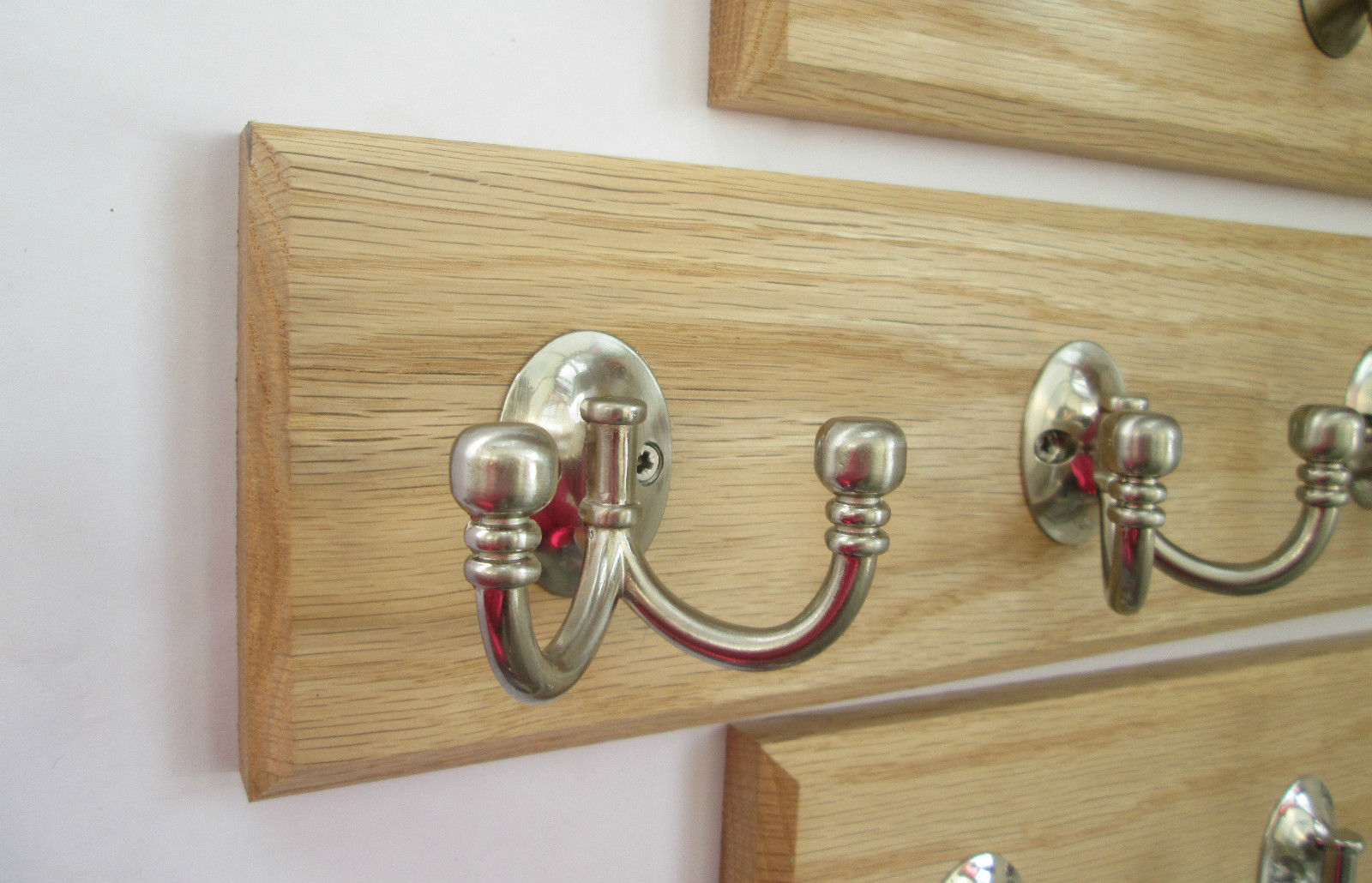 Satin Nickel Double Ball End 9 Hook Coat Rail 98cm