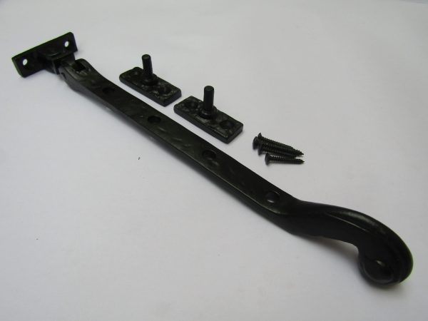 Black Antique Solid head Casement stay arm 10"
