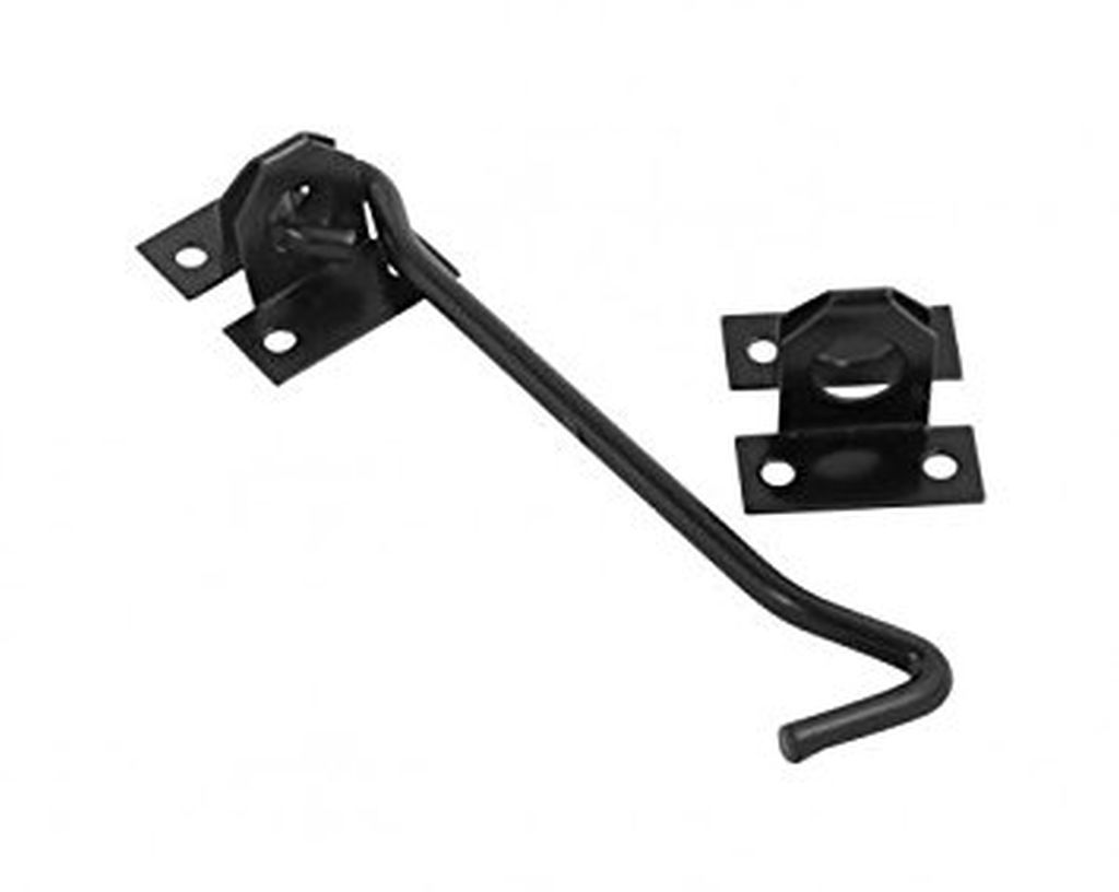 24" Steel Wire Cabin Hook Catch Black