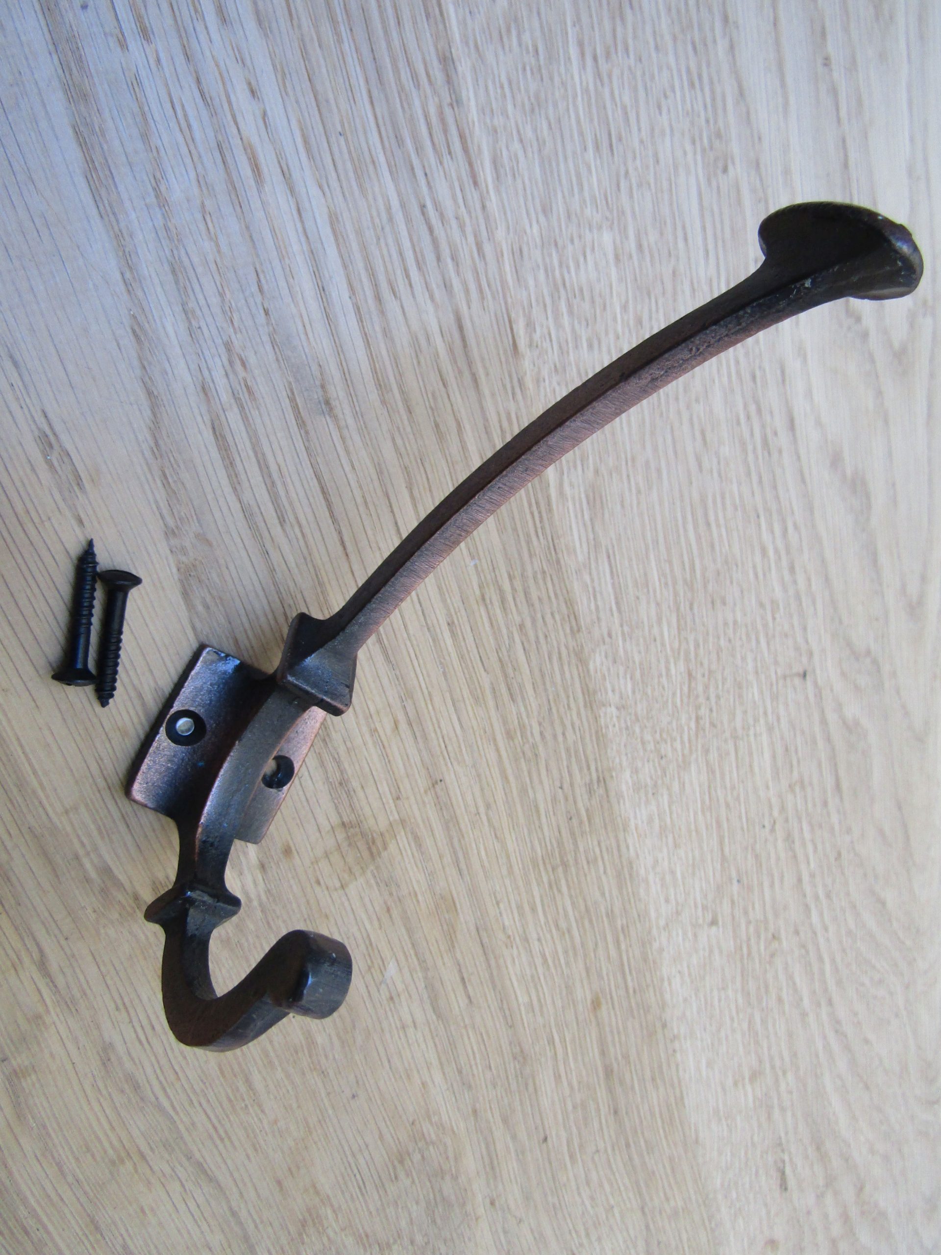 Pack Of 5 Traditional Spoon End Coat Hooks Antique Copper