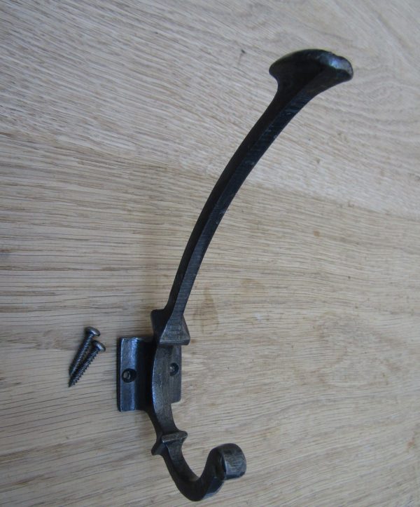 Pack Of 5 Traditional Spoon End Coat Hooks Antique Iron