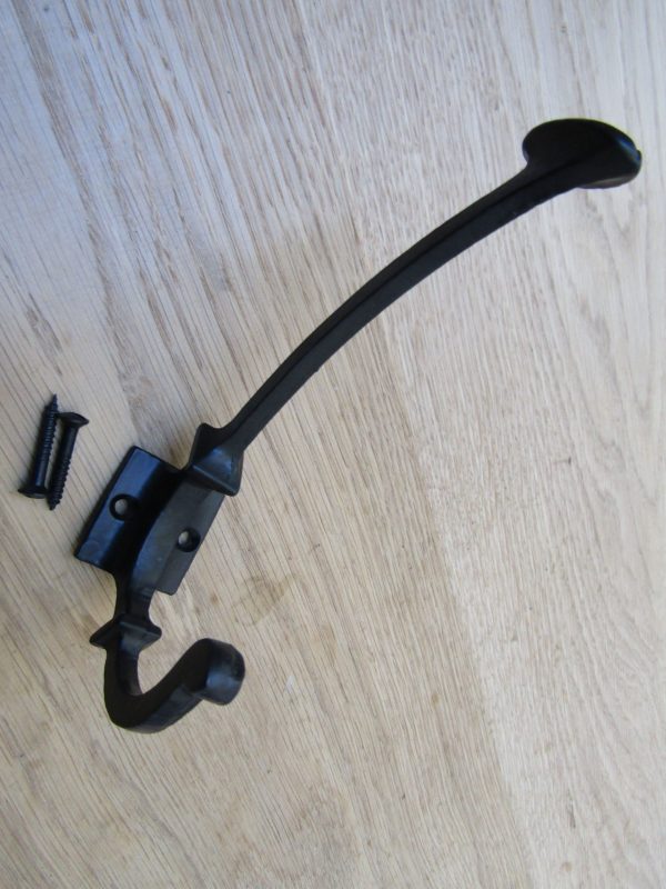 Pack Of 5 Traditional Spoon End Coat Hooks Black Antique